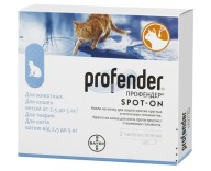 Антигельминтик для кошек от 2,5 до 5 кг Bayer Profender, 1 пипетка