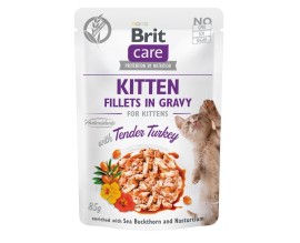 Влажный корм для котят Brit Care Cat pouch 85 г филе индейки в соусе (100531/0532)