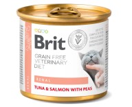 Влажный лечебный корм для кошек с хронической почечной недостаточностью Brit VetDiets Renal 200 г (100714/9870)