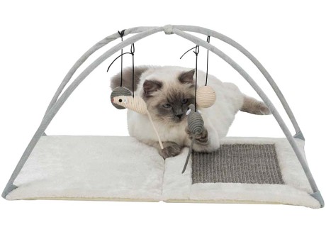 Игровой коврик с когтеточкой для кошек Trixie светло-серый (43114)