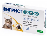 Капли от блох и клещей для кошек Фиприст Комбо, 1 пипетка