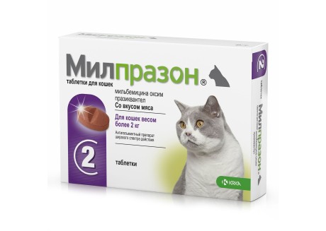 Милпразон для кошек более 2 кг KRKA 16мг/40мг таблетки от глистов (660374/778469)