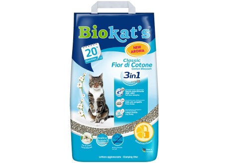 Наполнитель для туалета кошки Biokats FIOR di COTTON 3in1, 10 л (G-617220/613413)