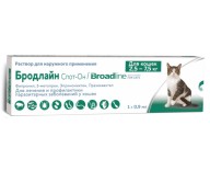 Средство от блох и клещей для кошек Бродлайн Спот-он от 2,5 до 7,5 кг, 1 шприц