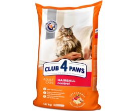 Сухой корм для кошек с эффектом выведения шерсти Клуб 4 лапы Premium 14 кг