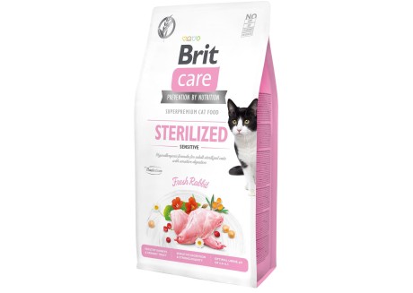 Сухой корм для стерилизованных кошек с чувствительным пищеварением Brit Care Cat GF Sterilized Sensitive