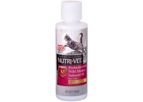 Витаминная добавка для кошек Nutri-Vet Probiotics Salmon Oil, 118 мл