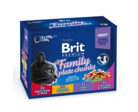 Влажный корм для кошек Brit Premium Cat Family Plate pouches 1200 г (ассорти из 4 вкусов «Семейная тарелка») (100278 /506255)