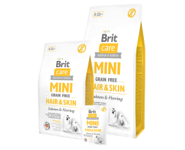 Сухой корм для собак малых пород для шерсти Brit Care GF Mini Hair and Skin