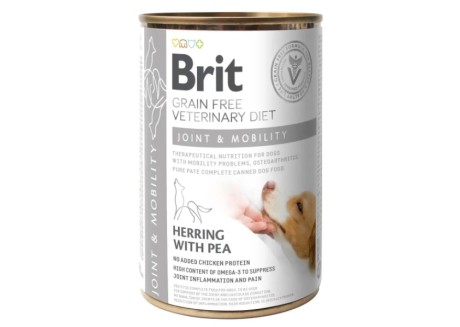 Лечебный влажный корм для собак Brit VetDiets Joint and Mobility для поддержания здоровья суставов, 400 г (сельдь и горошек) (100271/5996)