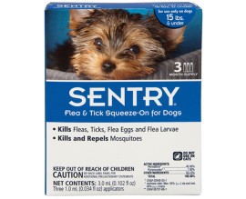 Капли от блох, клещей и комаров для собак Sentry весом до 7 кг, 1 пипетка (23623)