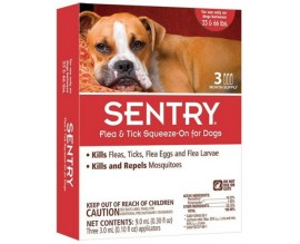 Капли от блох, клещей и комаров для собак Sentry весом от 15 до 30 кг, 1 пипетка (23647)