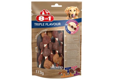 Лакомство для собак 8in1 Triple Flavour Шашлычки, 6 шт, 113 г (661433/144632)