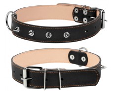 Ошейник для собак Collar двойной с шипами 25 мм, 38-50 см, черный (02421)