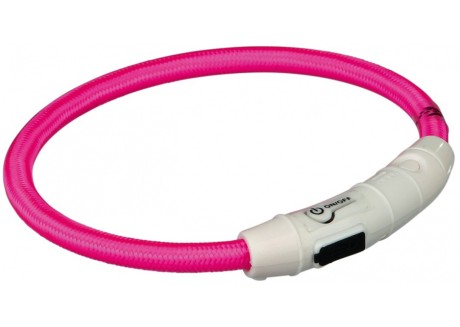 Ошейник светящийся для собак Trixie с USB розовый