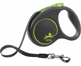 Рулетка для собак Flexi BLACK DESIGN S 5 м до 15 кг (лента) зеленая (FL 033920)
