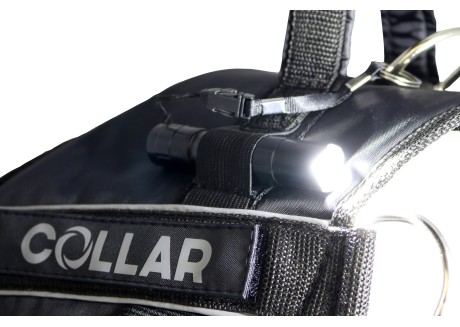 Шлея для собак Collar Dog Extremе POLICE с фонариком, черная