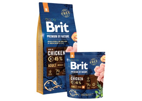 Сухой корм для собак средних пород Brit Premium Dog Adult M