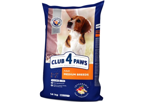 Сухой корм для собак средних пород Клуб 4 Лапы Premium