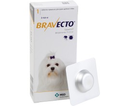 Таблетки от блох и клещей для собак Bravecto от 2 до 4,5 кг, 1 таблетка