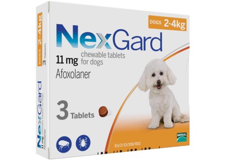 Таблетки от блох и клещей для собак NexGard от 2 до 4 кг, 1 таблетка