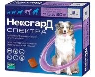 Таблетки от блох и клещей для собак NexGard Spectra от 15 до 30 кг, 1 таблетка