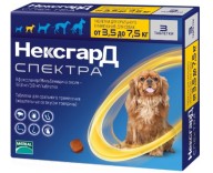 Таблетки от блох и клещей для собак NexGard Spectra от 3,5 до 7,5 кг, 1 таблетка