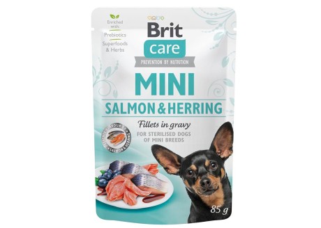Влажный корм для собак Brit Care Mini pouch 85 г филе в соусе (лосось и сельдь) (100219/4449)