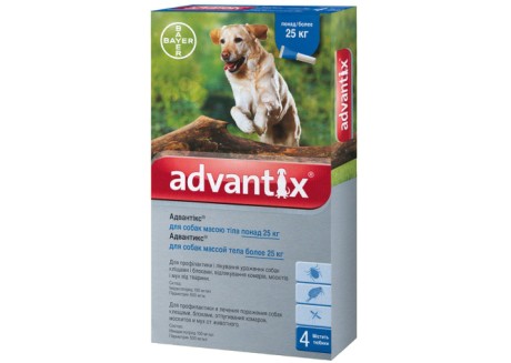 Защита от блох и клещей для собак более 25 кг BAYER Advantix, 1 пипетка