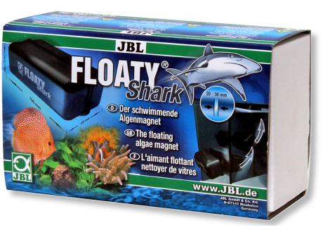 Плавающий магнитный скребок для чистки стекол аквариума JBL Floaty Shark 20-30 мм (61374)