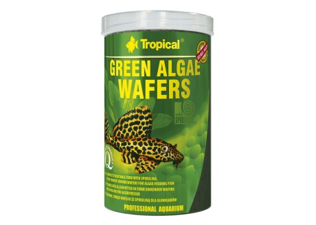 Сухой корм для для травоядных донных рыб Tropical в пластинках Green Algae Wafers
