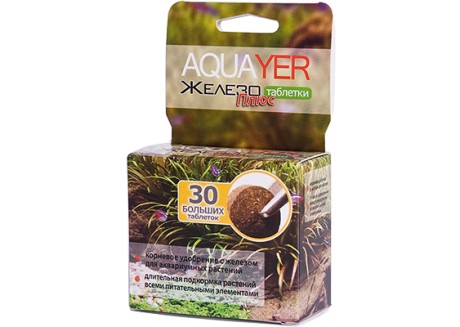 Удобрение для растений в аквариуме Aquayer Железо плюс, 30 табл