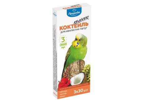 Колосок Коктейль для волнистых попугаев (гибискус, чумиза, кокос), 90 г (PR240095)